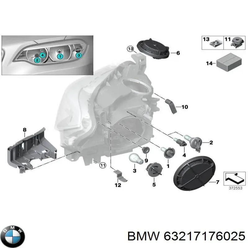 Лампочка переднего габарита BMW 63217176025 цена, от 8.44 USD