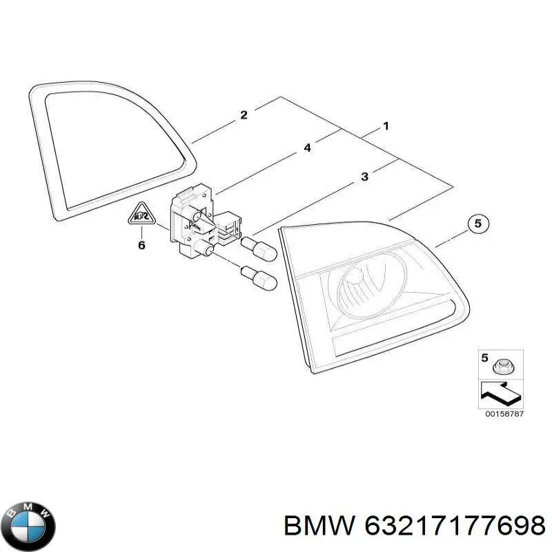 Фонарь задний правый, внутренний BMW 63217177698 цена, от 120.98 USD