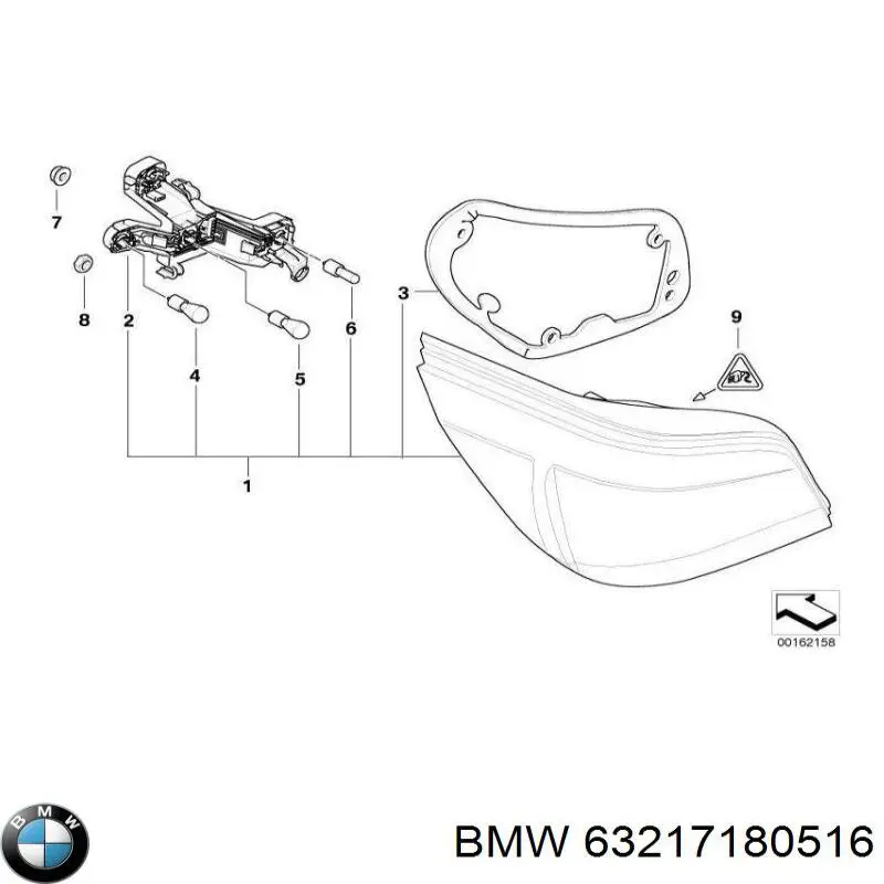 Фара задняя правая внешняя BMW 63217180516 цена, от 152.03 USD