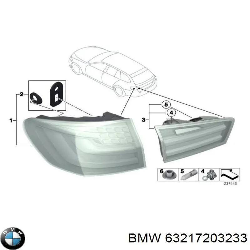 7203233 BMW Фонарь задний
