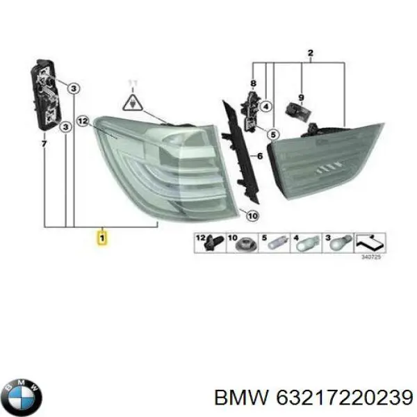 Купить 63217220239 BMW Левый стоп