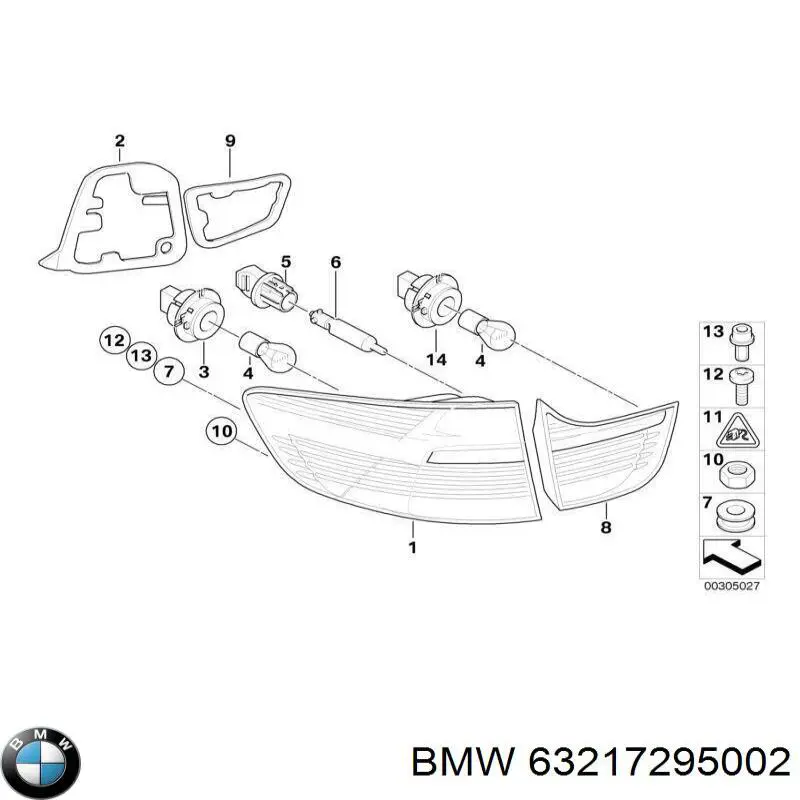 Lanterna traseira direita externa para BMW X6 (E71)