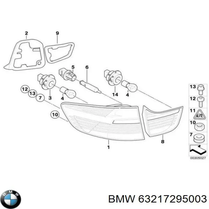 63217295003 BMW Задний левый стоп