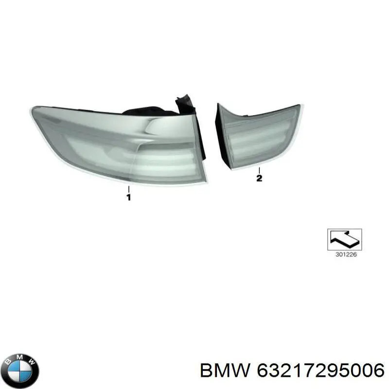Lanterna traseira direita interna para BMW X6 (E71)
