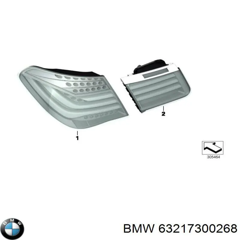 63217300268 BMW lanterna traseira direita externa