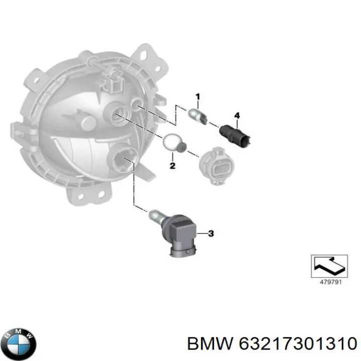 Лампочка ближнего света 63217301310 BMW