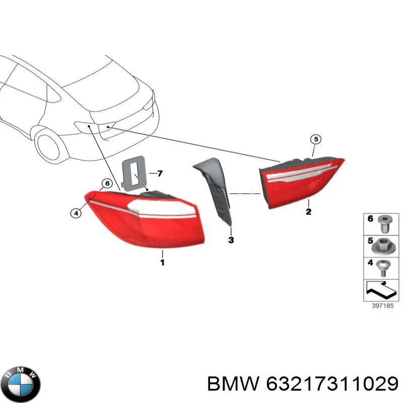 Задняя левая фара BMW 63217311029 цена, от 89.79 USD