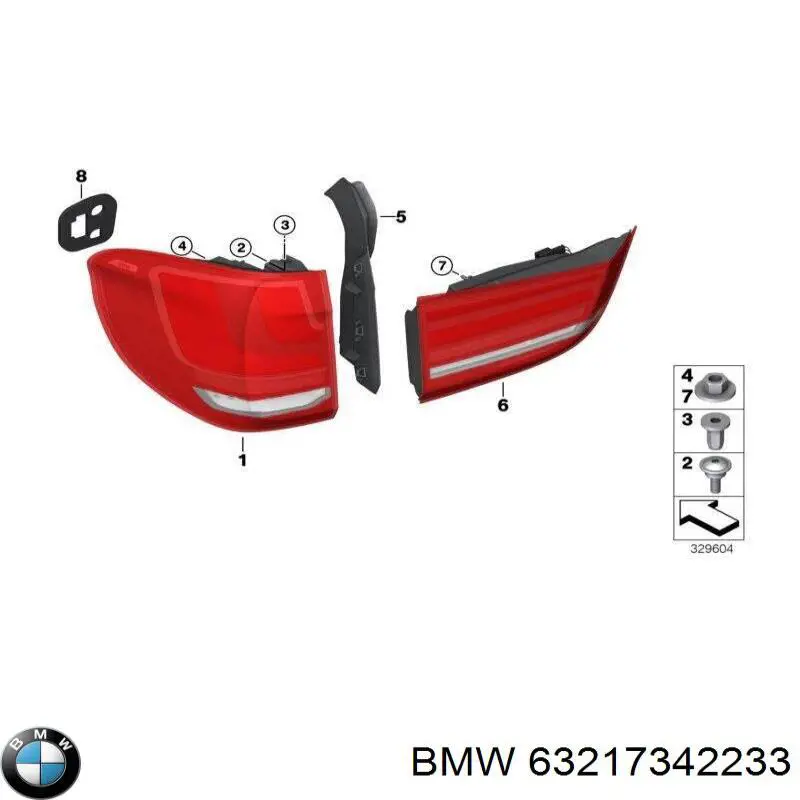 7342233 BMW Накладка под задний фонарь левый