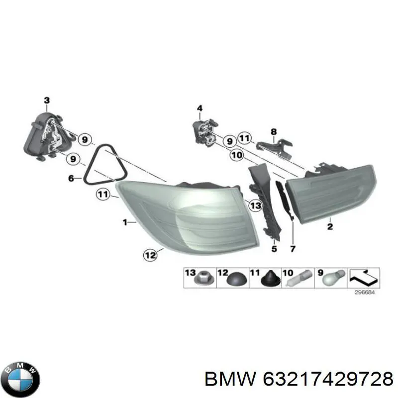Фара задняя правая внешняя BMW 63217429728 цена, от 130.00 USD