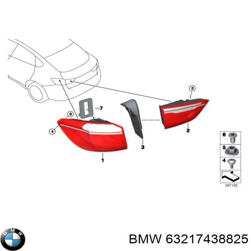 63217314863 BMW Задняя левая внутренняя фара