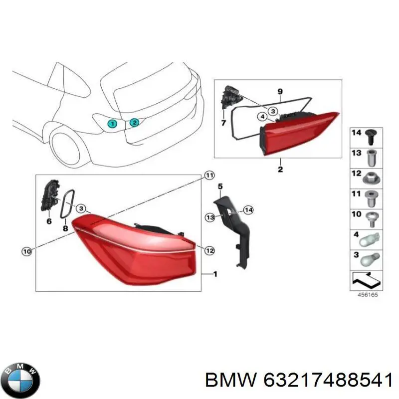 63217488541 BMW lanterna traseira esquerda