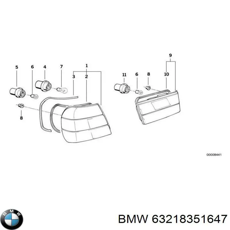 Фонарь задний левый внешний на BMW 5 (E34) купить.