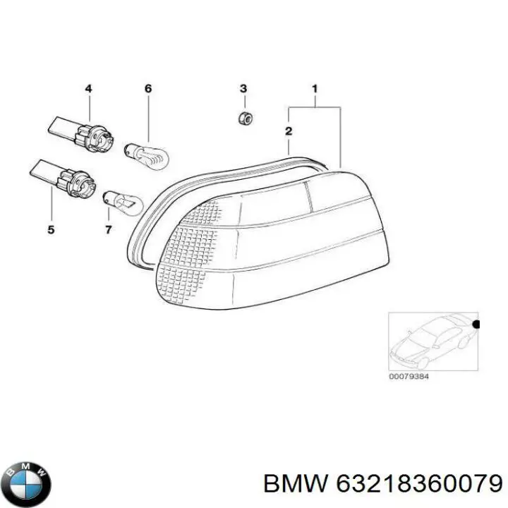 Фонарь задний левый на BMW 7 (E38) купить.