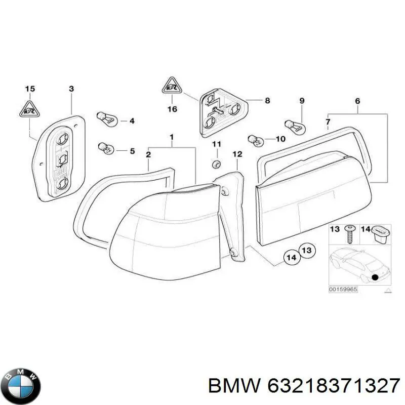 Фонарь задний левый на BMW 5 (E39) купить.