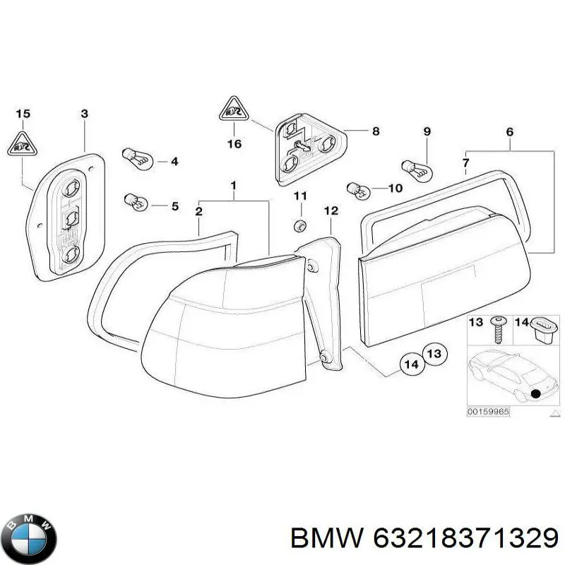 63218371329 BMW lanterna traseira esquerda interna