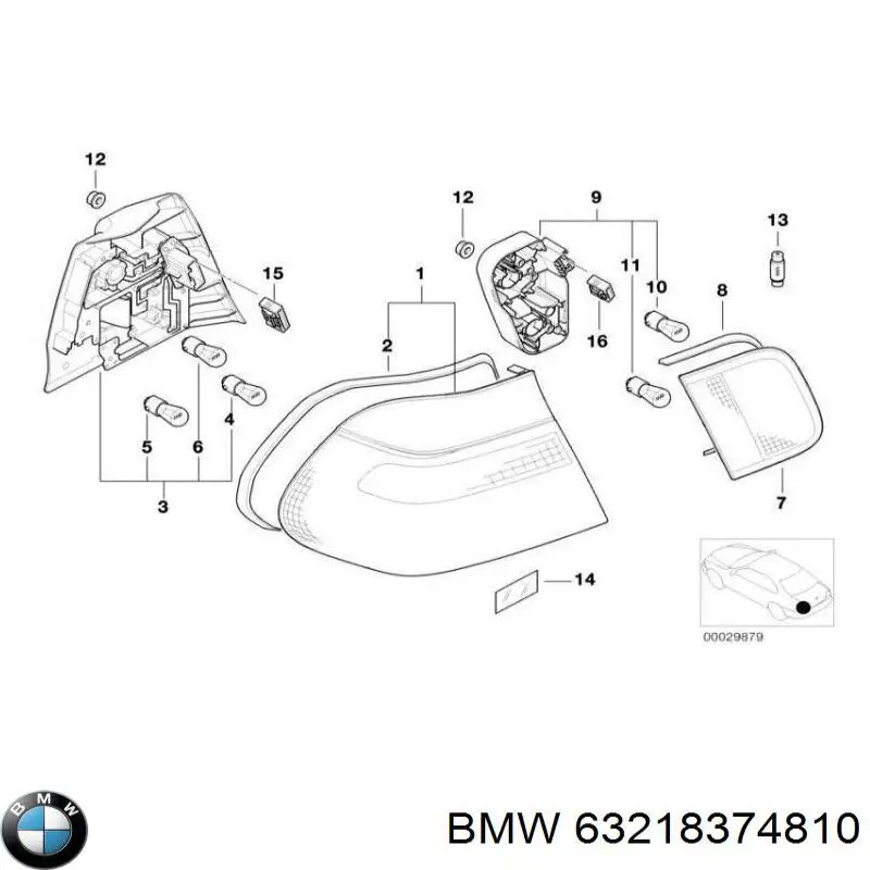  Плата заднего фонаря контактная BMW 3 