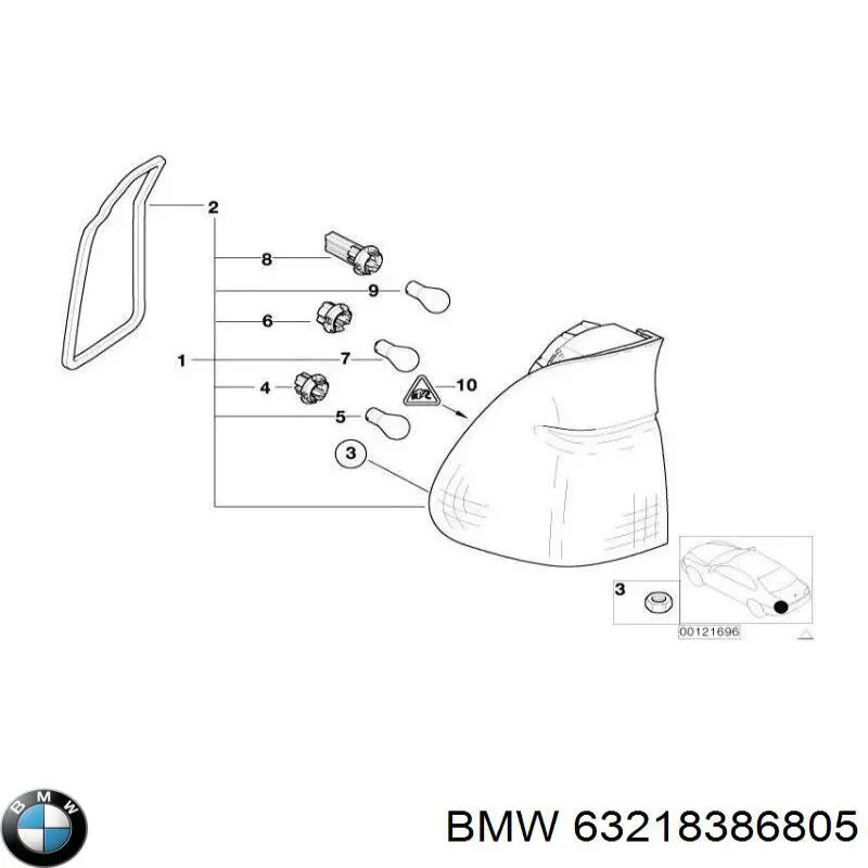 Указатель поворота правый 63218386805 BMW