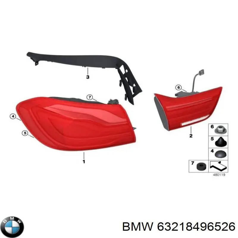 Фара задняя правая внешняя BMW 63217426058 цена, от 268.36 USD
