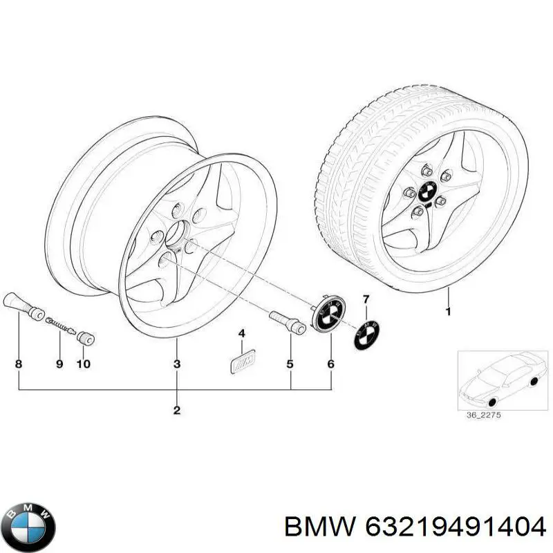  BMW 63219491404 цена, от 16.38 USD