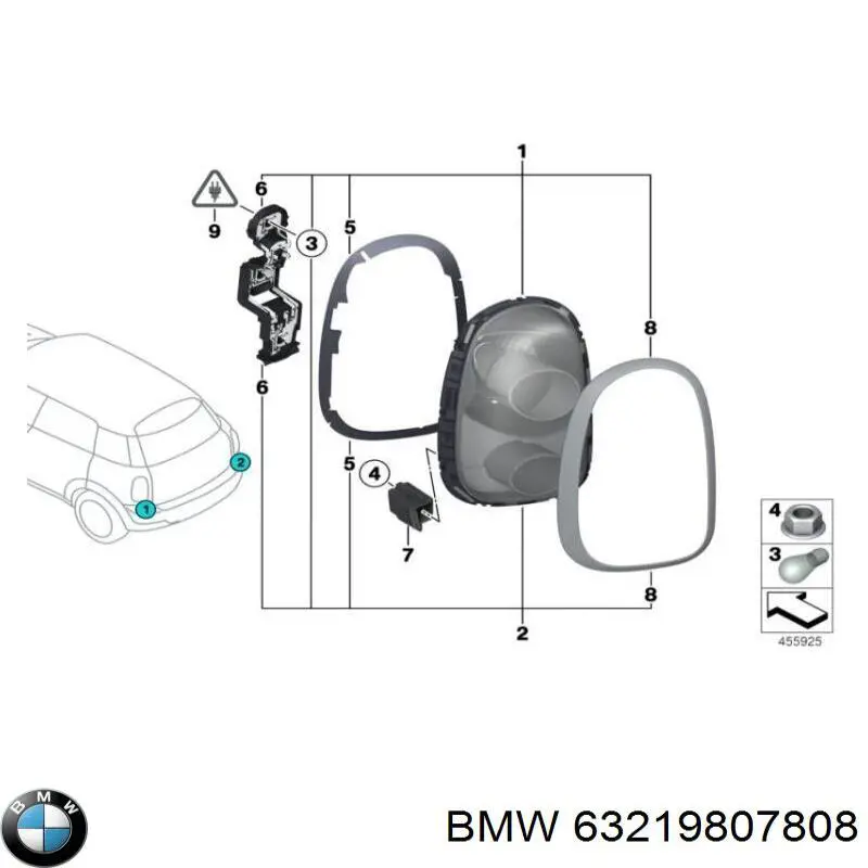 Купить 63219807808 BMW Задняя правая фара