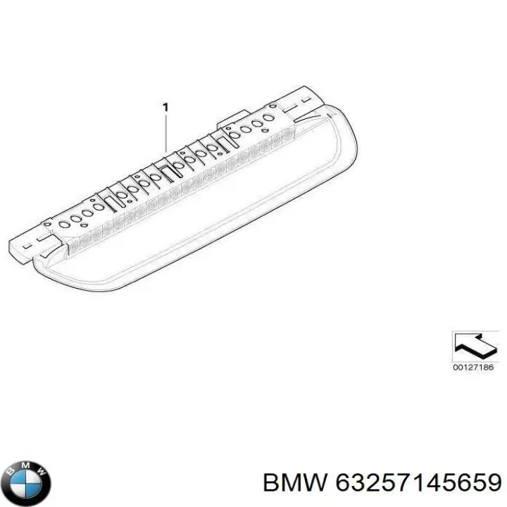  Sinal de parada traseiro adicional BMW 5 sedan (E60) (2003 - 2009) 