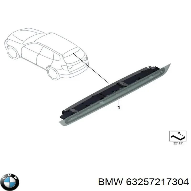 Sinal de parada traseiro adicional para BMW X3 (F25)