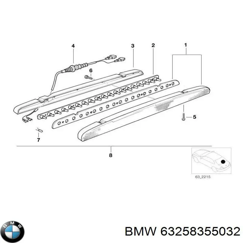Купить 63258355032 BMW Стоп-сигнал заднего стекла