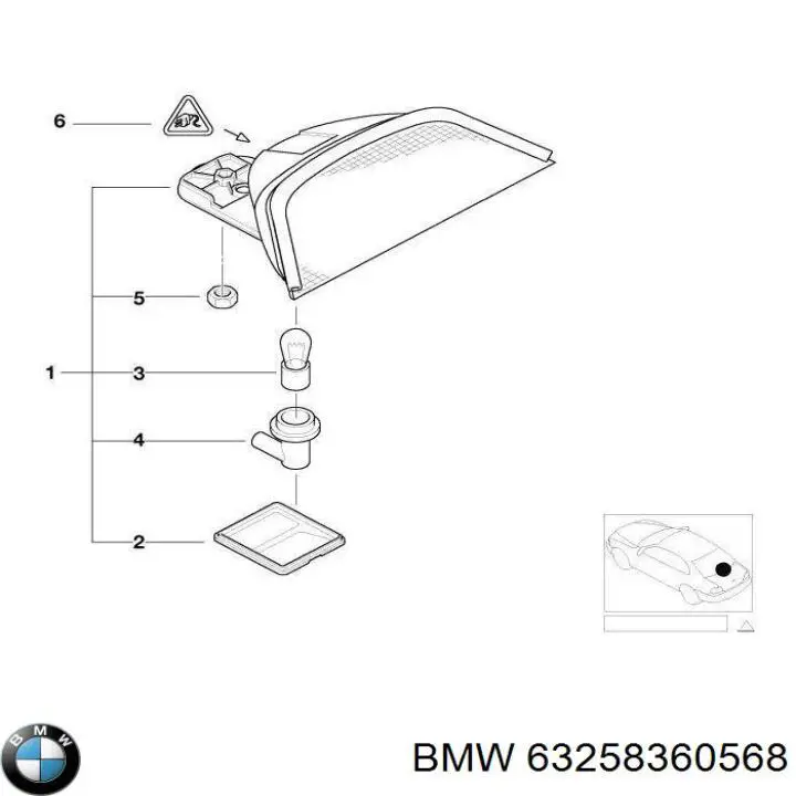 Фонарь сигнальный на BMW 5  E39