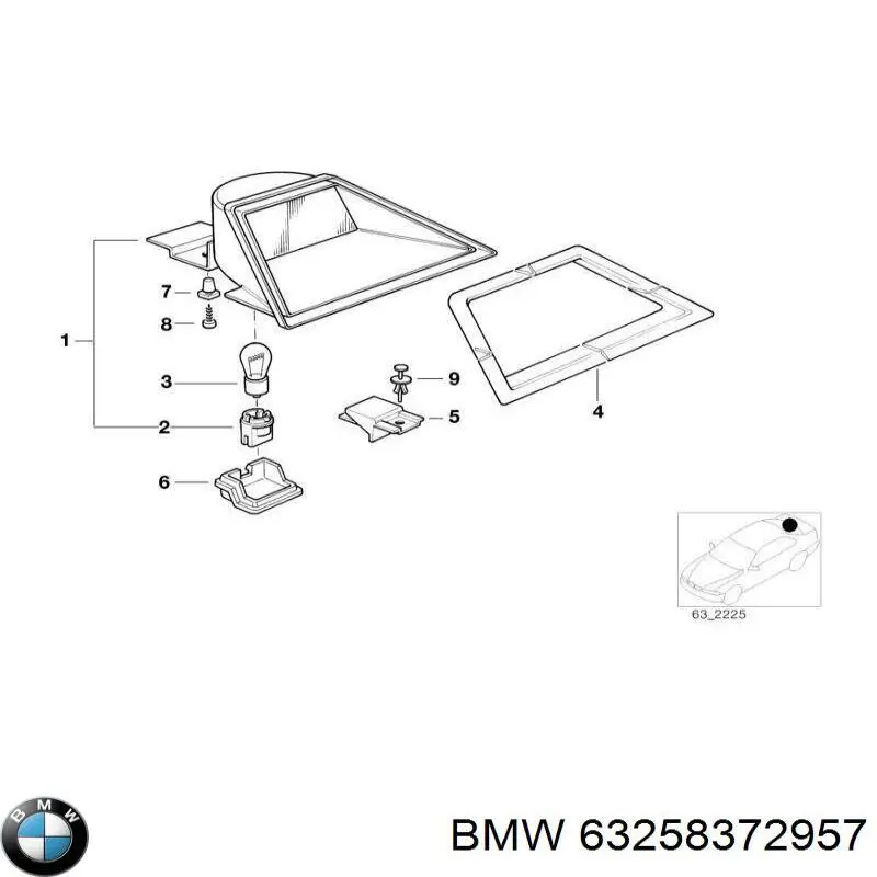 Стоп-сигнал задний дополнительный 63258372957 BMW