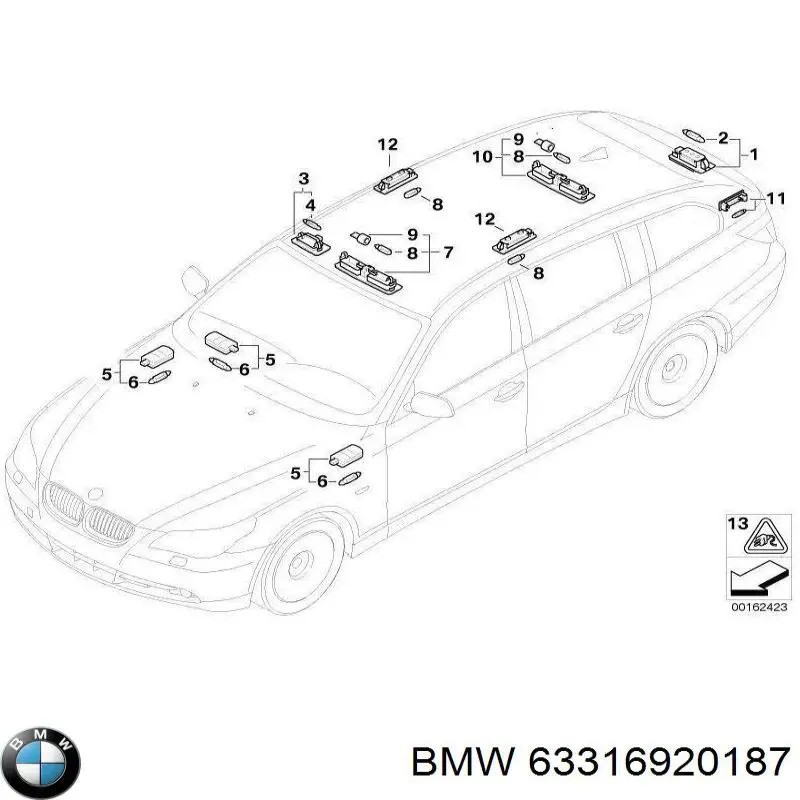 63316920187 BMW lâmpada halógena, luzes máximas/médias