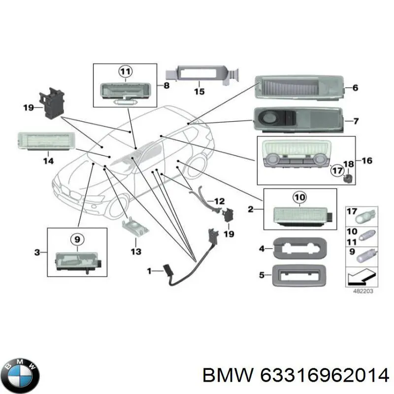 Лампочка ближнего света 63316962014 BMW