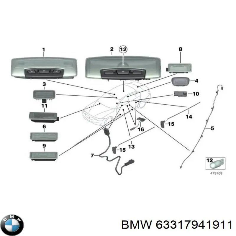 Купить 63317941911 BMW Лампа подсветки в двери