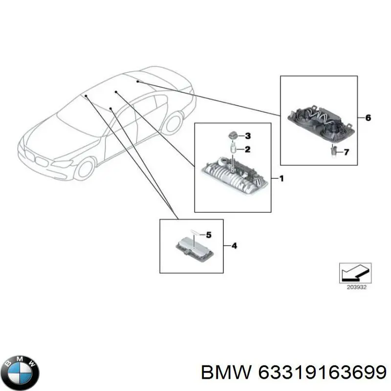 63319163699 BMW Лампочка освещения салона