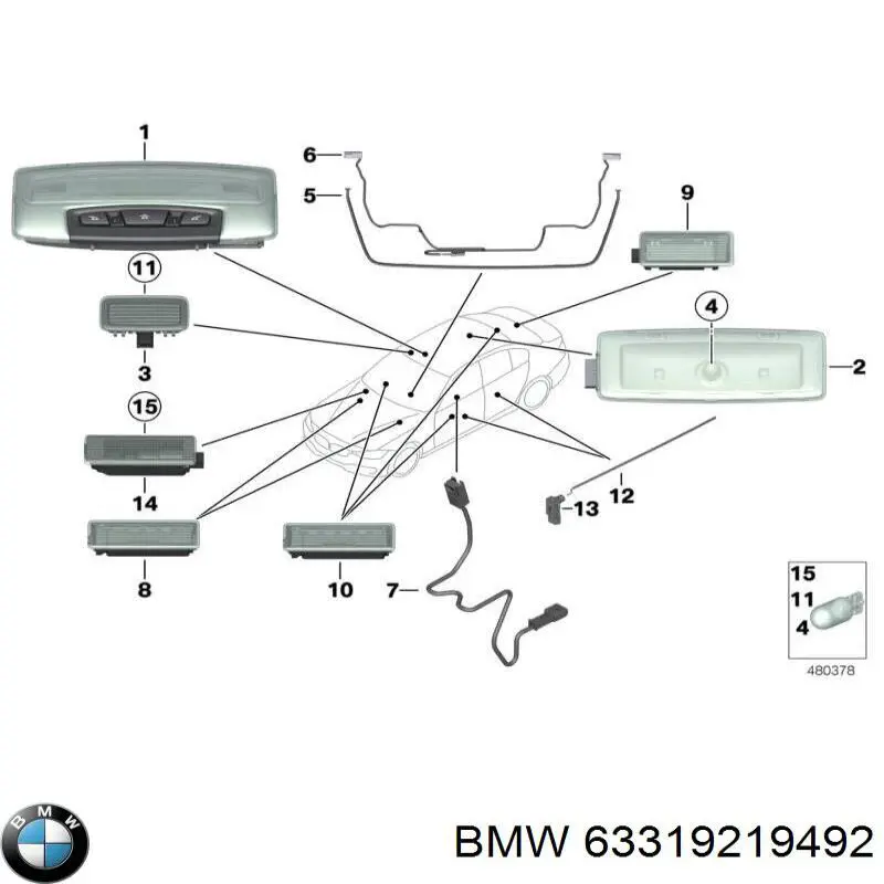 Lanterna dianteira da luz de fundo para os pés para BMW 4 (F36)