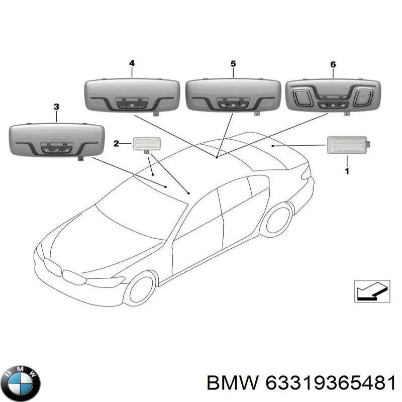 Плафоны внутреннего освещения BMW 63319365481 цена, от 75.93 USD