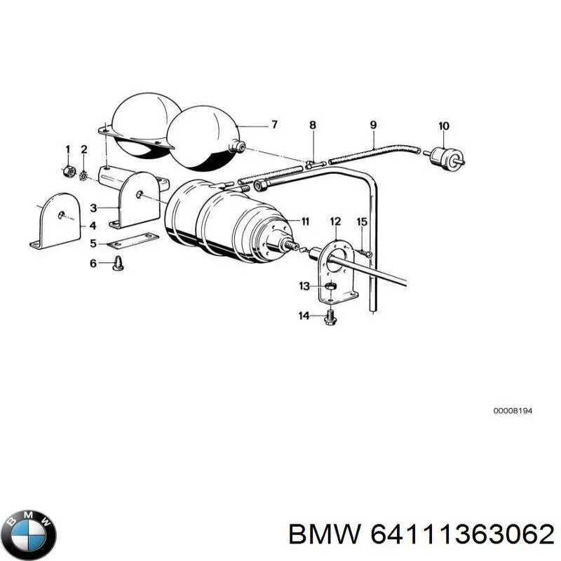 Клапан обратный пневматический 64111363062 BMW