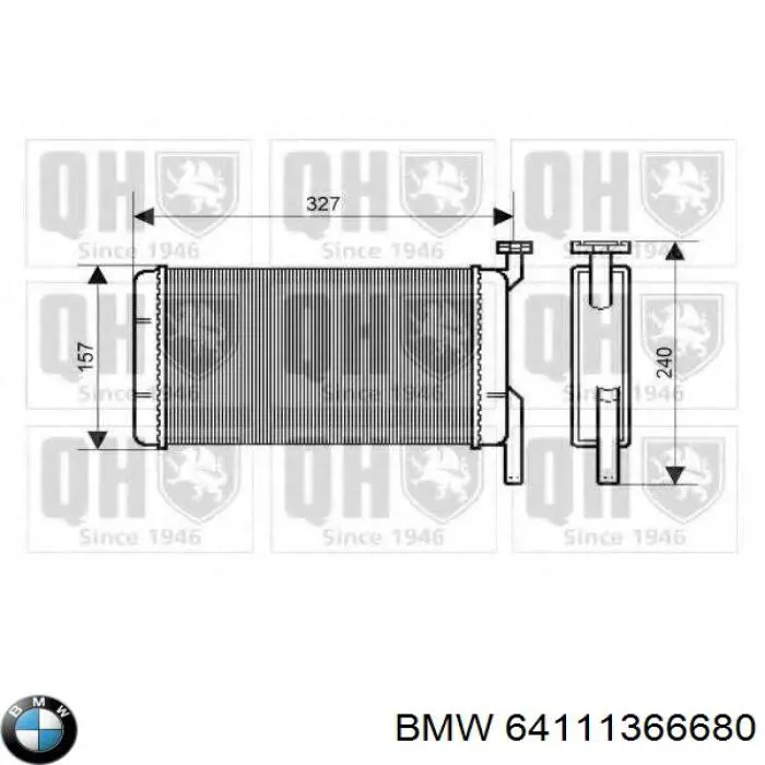 Радиатор печки (отопителя) BMW 64111366680 цена, от 22.46 USD