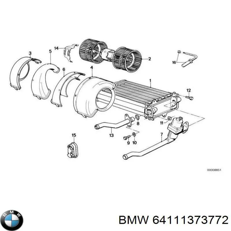 Купить 64111373772 BMW Радиатор печки