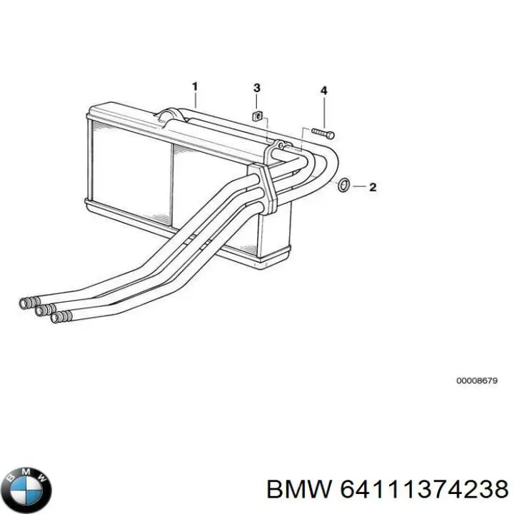 64111374238 BMW Кольцо уплотнительное трубки радиатора печки