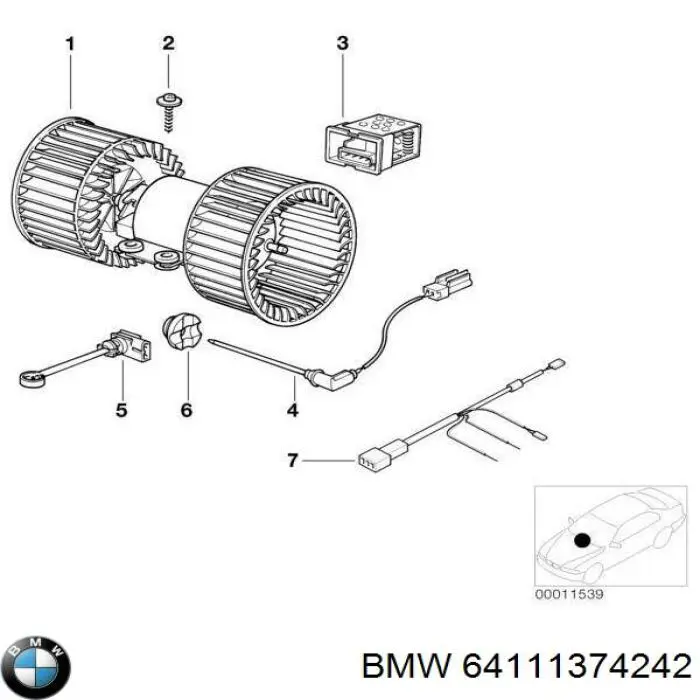 Sensor de temperatura de ar no salão para BMW 7 (E32)