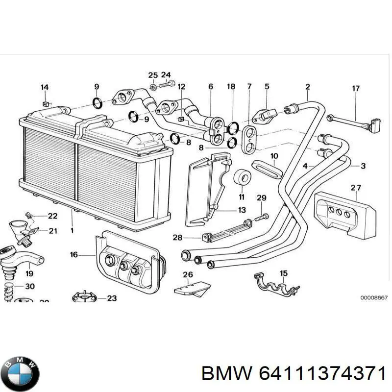 Молдинг стекла заднего 64111374371 BMW