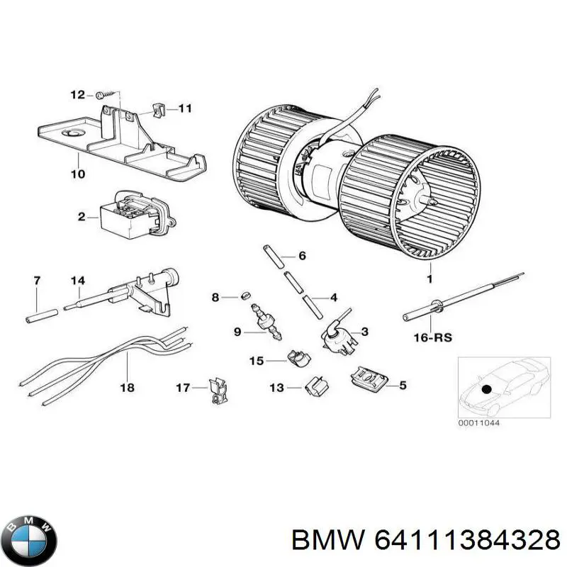64111384328 BMW Реле печки
