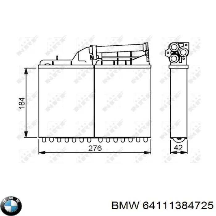 Радиатор печки (отопителя) BMW 64111384725 цена, от 40.45 USD