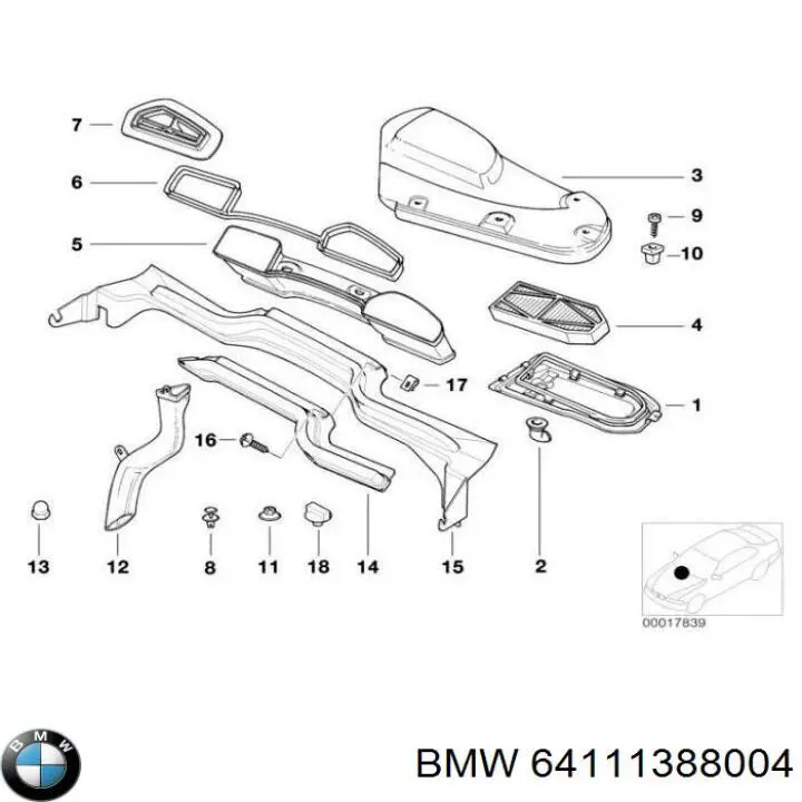  BMW 64111388004 цена, от 10.36 USD