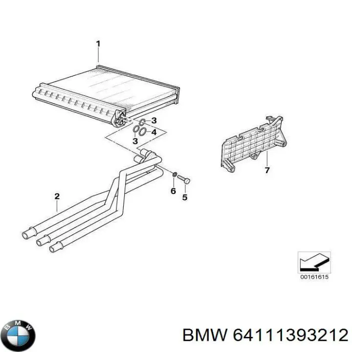 64111393212 BMW радиатор печки
