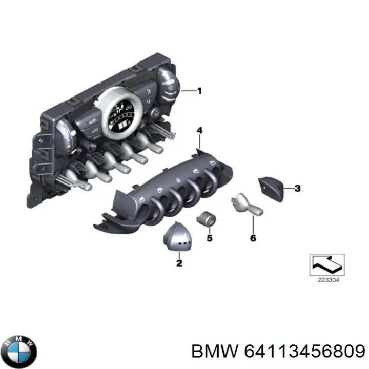 64113456809 BMW unidade de controlo dos modos de aquecimento/condicionamento