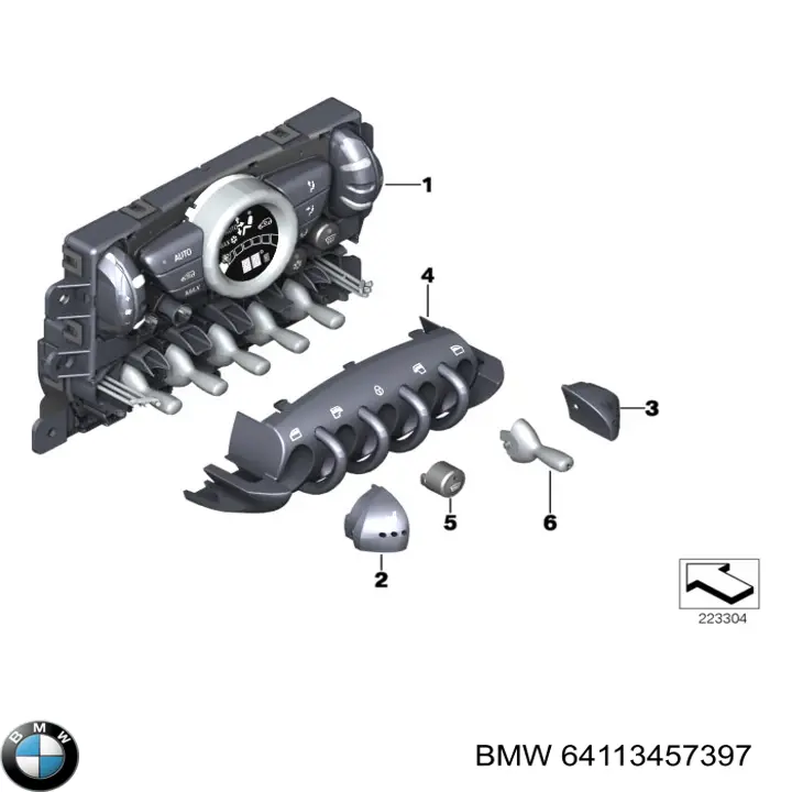 Блок управления кондиционером 64113456809 BMW