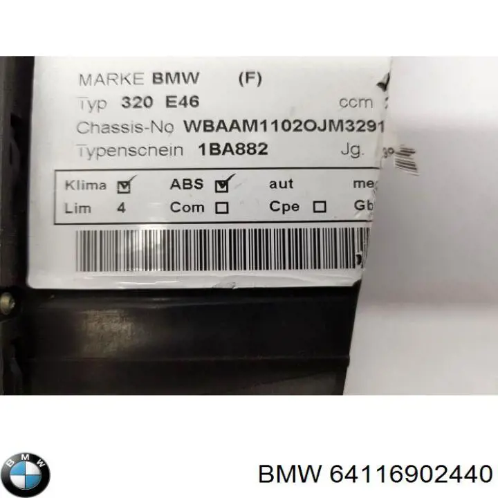 64116902440 BMW блок управления режимами отопления/кондиционирования