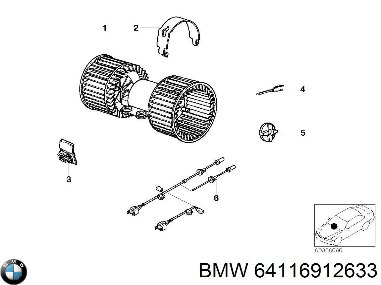 Резистор печки 64116912633 BMW