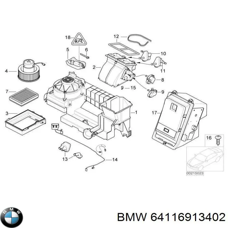 64116913402 BMW motor de ventilador de forno (de aquecedor de salão)